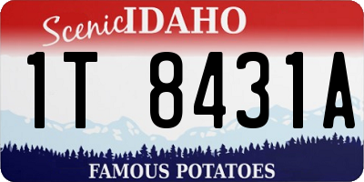 ID license plate 1T8431A