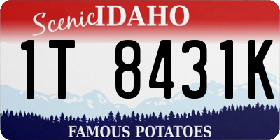 ID license plate 1T8431K