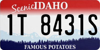 ID license plate 1T8431S