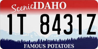 ID license plate 1T8431Z