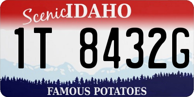 ID license plate 1T8432G