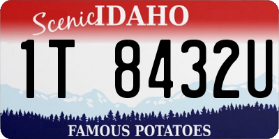 ID license plate 1T8432U