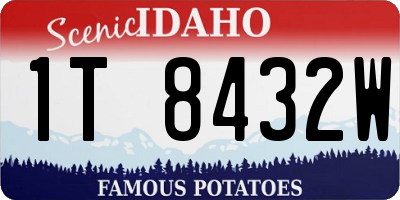 ID license plate 1T8432W