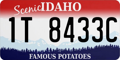 ID license plate 1T8433C