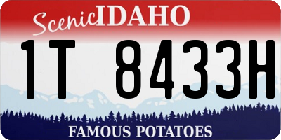 ID license plate 1T8433H