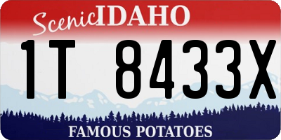 ID license plate 1T8433X