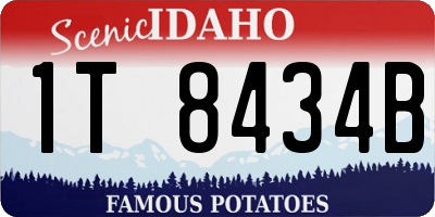 ID license plate 1T8434B