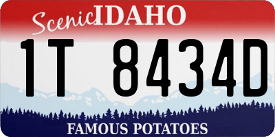 ID license plate 1T8434D