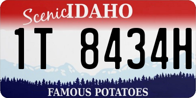 ID license plate 1T8434H