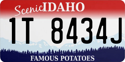 ID license plate 1T8434J