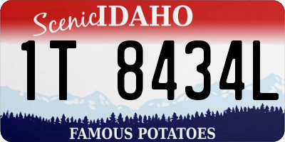 ID license plate 1T8434L