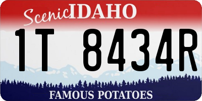 ID license plate 1T8434R