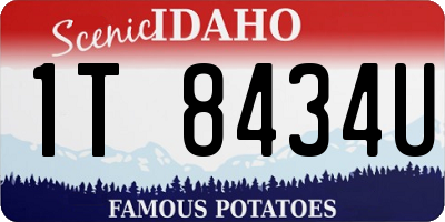 ID license plate 1T8434U