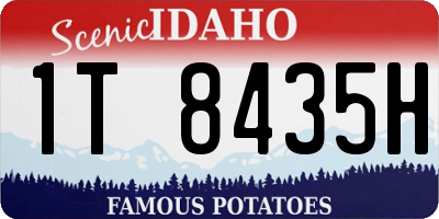 ID license plate 1T8435H
