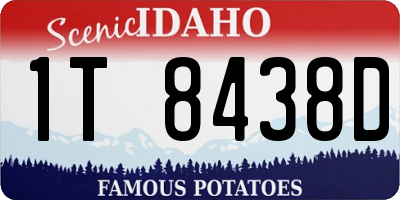 ID license plate 1T8438D