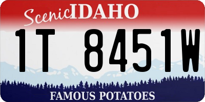 ID license plate 1T8451W
