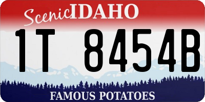 ID license plate 1T8454B