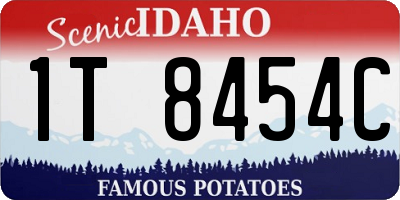 ID license plate 1T8454C