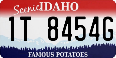 ID license plate 1T8454G