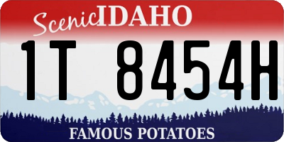 ID license plate 1T8454H