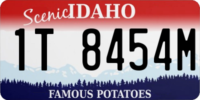 ID license plate 1T8454M