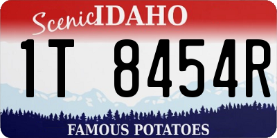 ID license plate 1T8454R