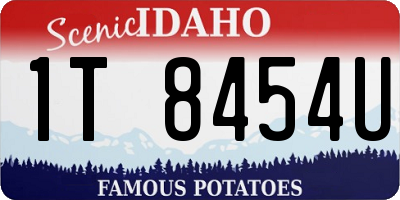 ID license plate 1T8454U