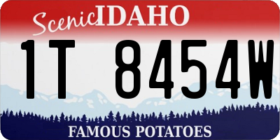 ID license plate 1T8454W