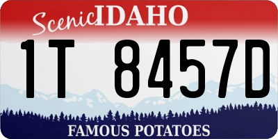 ID license plate 1T8457D
