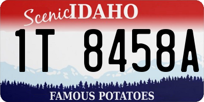 ID license plate 1T8458A