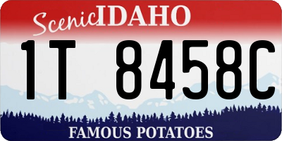 ID license plate 1T8458C