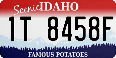 ID license plate 1T8458F