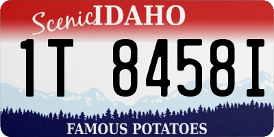ID license plate 1T8458I