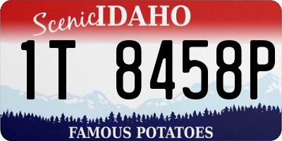 ID license plate 1T8458P