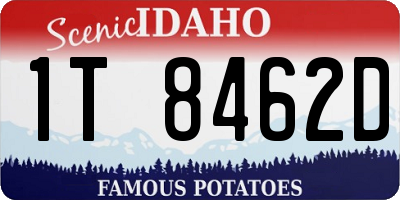 ID license plate 1T8462D