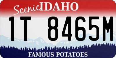 ID license plate 1T8465M