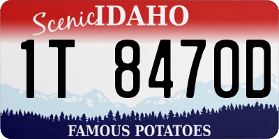 ID license plate 1T8470D