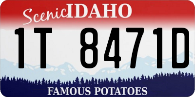 ID license plate 1T8471D