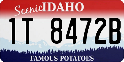 ID license plate 1T8472B
