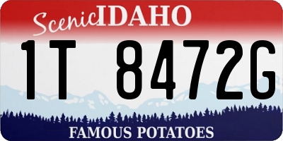 ID license plate 1T8472G
