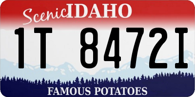 ID license plate 1T8472I