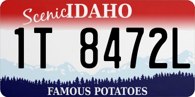 ID license plate 1T8472L