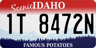 ID license plate 1T8472N