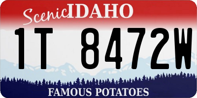 ID license plate 1T8472W