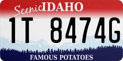 ID license plate 1T8474G