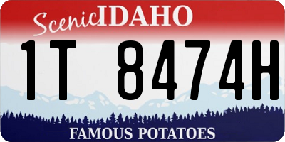 ID license plate 1T8474H