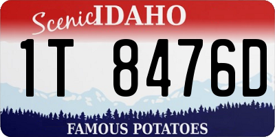 ID license plate 1T8476D