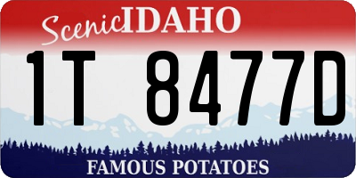 ID license plate 1T8477D