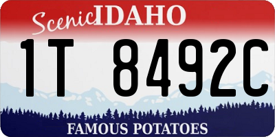 ID license plate 1T8492C