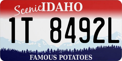 ID license plate 1T8492L
